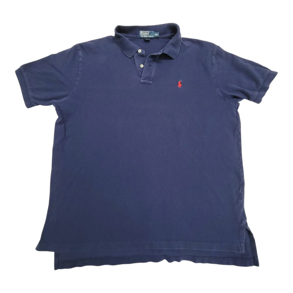 Polo Ralph Lauren Mens XXL 2XL Navy Blue Red Pony Short Sleeve Classic Polo